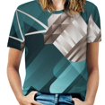 thumbnail image 1 of Touching The Moon Ruffle Short Sleeve T Shirt Women Summer T Shirts V Neck Tee Tops Themoverywhere Vector Digitalart Graphic, 1 of 5