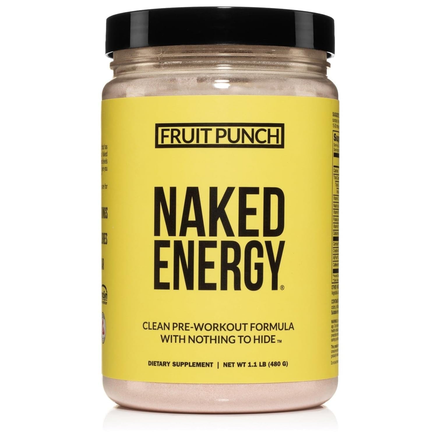 NAKED nutrition Fruit Punch Naked Energy - Clean Pre Workout Supplement for Men and Women, Vegan Friendly, No Added Sweeteners, Colors Or Flavors - 30 Servings
