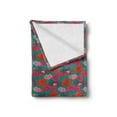 thumbnail image 2 of Flowers Soft Flannel Fleece Throw Blanket, Cartoon Design Spring Floral Pattern with Cheerful Blooming Petals, Cozy Plush for Indoor and Outdoor Use, 50" x 70", Teal and Multicolor, by Ambesonne, 2 of 5