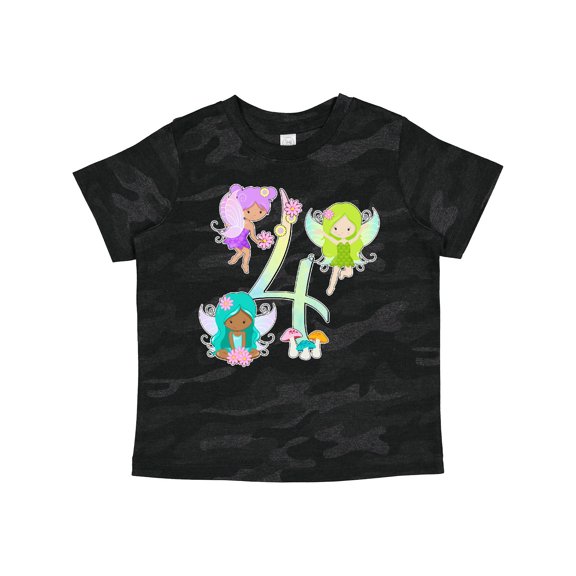 Inktastic Flower Fairies Fourth Birthday Boys or Girls Toddler T-Shirt