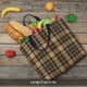 thumbnail image 5 of Easygdp khaki coffee plaid Bolsa Tote para Mujer, Bolso de Hombro para Trabajo, Playa, Viajes, Compras y Supermercado, 5 of 7