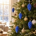 thumbnail image 3 of 2026 Christmas Indoor Home Decor Christmas Ornaments 5 Pack 7 5cm Shiny Electroplated Snow Frosted Pinecone Baubles, 3 of 7