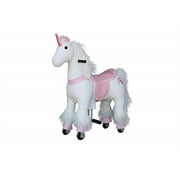 medallion - my pony ride on real walking horse for children 3 to 6 years old or up to 65 pounds (color small pink unicorn)