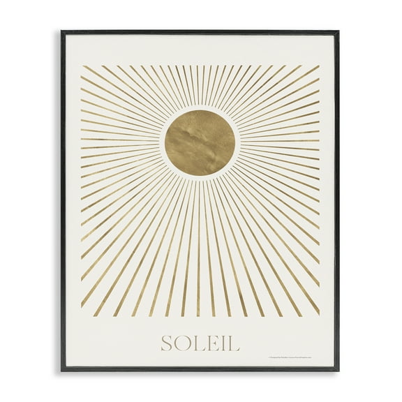 Stupell Industries Soleil Boho Sun Astrology & Stars Painting Black Framed Art Print Wall Art, 11 x 14