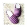 thumbnail image 2 of Unisex Women Men Warm Slippers Winter Outdoor Indoors Anti-Slip Striped Memory Foam Cotton House Shoes 37-45, 2 of 5
