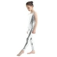 thumbnail image 4 of YEAHDOR Kids Girls Metallic Ballet Dance Leotard Gymnastics Full Length Unitard Dance Performance Jumpsuit Silver 7-8, 4 of 7