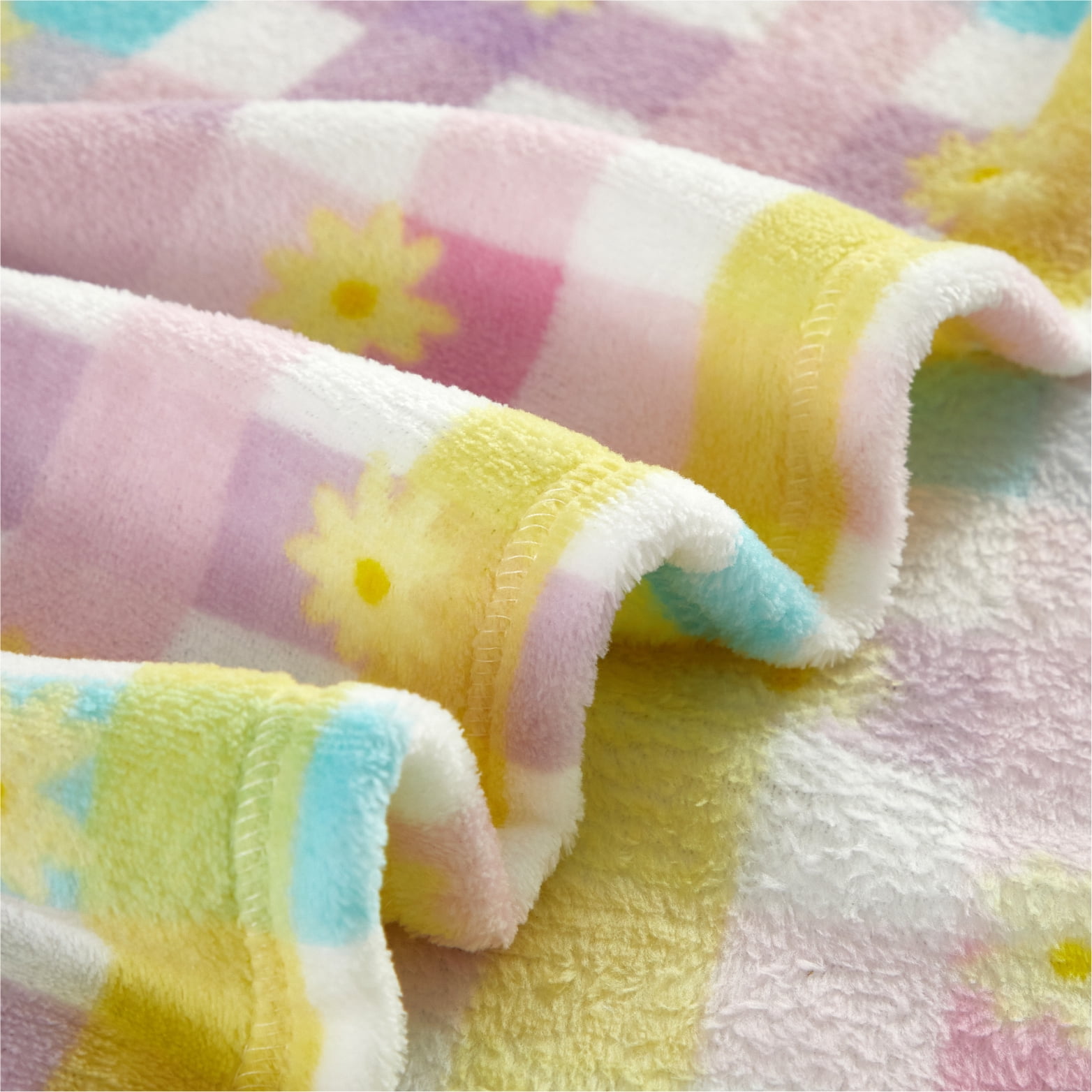 (2 pack) Your Zone 16"  Huggable Flower Pillow & 50" x 60" Throw Set, Pink