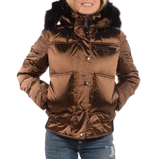 Pajar Sasha Heavy Metal Bomber Jacket In Bronze