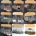 thumbnail image 5 of GKNET Boho Gypsy Earrings Set Womens Ethnic Long Tassel Ear Hook Drop Dangle Jewellery-19-3Pairs Silver Butterfly, 5 of 9