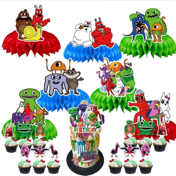 Garten of banban Party Decorations Centerpieces Cake Toppers Supplies for Birthday Photo Props Honeycomb Table Toppers