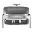 thumbnail image 4 of VEVOR Roll Top Chafing Dish Buffet Complete Set, 9Qt Stainless Steel Chafer with Full Size Pan, Rectangle Catering Warmer Server with Lid Water Pan Folding Stand Fuel Holder Meal Clip, Silver, 4 of 10