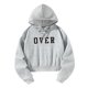 thumbnail image 3 of Sudadera recortada de manga larga para mujer, sudaderas con capucha, ropa de calle, ropa deportiva básica, jersey con capucha con cordón Simple para L, 3 of 8