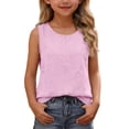 thumbnail image 2 of QIUOMBBP Loose Fit Casual Tank Tops for Girls Trendy Sleeveless Crewneck Summer Tanks Beach Vacation Cooling Blouses Pink 5 Years, 2 of 9