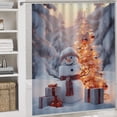 thumbnail image 5 of Christmas Snowman Snow House 4 Piece Shower Curtain Sets, Non-Slip Rugs, Toilet Lid Cover And Bath Mat, for Bathroom Decor Set, 72" X 72", 5 of 8