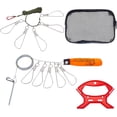 thumbnail image 1 of Juego de 2 pinzas para cuerdas de pesca de acero inoxidable de 2 estilos que incluye anzuelos, cierres de alambre, varillas de flotabilidad de espuma, asa de plástico y bolsa de almacenamiento., 1 of 6