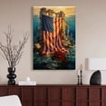thumbnail image 6 of American Flag Canvas Wall Art, 4th of July Patriotic Canvas Print, Vintage Landscape Paintings for Modern Home Living Room Bedroom Office Decor, 6 of 7