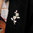 thumbnail image 3 of Xinyolin Elegant Plum Blossom Shape Brooch Shining Rhinestones Faux Pearls Decor Pin Dress Suit Lapel Badge Coat Accessories, 3 of 7