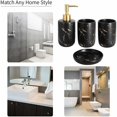 thumbnail image 2 of Juego de 4 accesorios de baño de cerámica con dispensador de jabón, vasos y jabonera (negro), 2 of 5