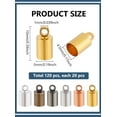 thumbnail image 2 of 120Pcs 6Colors Metal Cord Ends Caps Glue-in End Caps Brass Cord Ends 10x5mm Metal Bead Tube Fastener Clasps with Loop 1mm Hole for DIY Jewelry Making Crafting Findings, 2 of 4