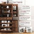 thumbnail image 4 of MAYEERTY 71" Kitchen Pantry Cabinet with 3 Pull Out Organizers, 6 Door Shelves & 2 Drawers Freestanding Cupboard for Kitchen Dining Room, 4 of 12