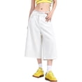 thumbnail image 3 of Arlun Plus Size Retro Washed Wide Leg Jeans Pants Women Summer Baggy Mid Waist Distressed Denim Capri Pants 2026 Fashion Streetwear Casual Cropped Trousers with Pockets 4-White XS, 3 of 6