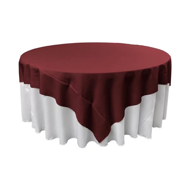 TCpop72x72-BurgundyP17 Polyester Poplin Square Tablecloth, Burgundy - 72 x 72 in.