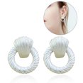 thumbnail image 2 of Women Earrings Simple Round Non Pierced Clip on Earrings Dangle Earrings, 2 of 10