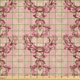 thumbnail image 2 of Ambesonne Antique Oriental Fabric by the Yard Microfiber, Soft Rococo Damask, 1 Yard, Pale Pink Burgundy Cream, 2 of 2