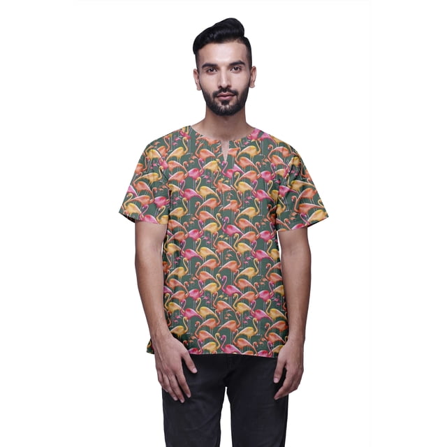 Atasi Kurta Courte Ajustée en Coton Cambric Imprimé Col Trou de Serrure Chemise Décontractée