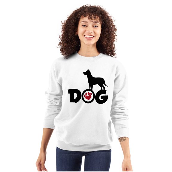 Cute Puppy Dog Animal Paw Print Women Crewneck Sweatshirt Brisco Brands X
