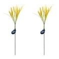 thumbnail image 2 of Solar Wheat Garden Stake Lights | 2 Pack Warm Yellow Wireless Outdoor Solar Lighting | Stainless Steel Waterproof Landscape Pathway Yard Decor | 29.5in Easy Install for Gardens, Fence, Patio, 2 of 7