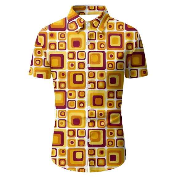 Little Boys Crewneck T-shirt Floral Print Button Down Hippie Short Sleeve Beach Summer Casual Tops Tees for Kid Size 7-8T