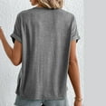 thumbnail image 5 of Jewelreauty Summer Shirts Women V Neck Short Sleeve Casual Going Out T-Shirts Pullover Solid Loose Tee Blouses (2XL, Gray), 5 of 8