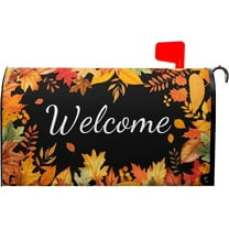 Happy Fall Oversized Mailbox Covers 25x21 Inch Fall Maple Leaves Mailbox Decorations Autumn Thanksgiving Welcome Mailbox Post Protector Seasonal Letterbox Covers for Garden Yard Outdoor Outside
