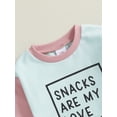 thumbnail image 6 of Toddler Baby Boys Fall Outfits 3 6 12 18 24 Months 2T 3T Letter Print Contrast Color Round Neck Long Sleeve Sweatshirts and Long Pants 2Pcs Clothes Set, 6 of 9