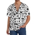 thumbnail image 3 of Haiem Black Footprints Men's Casual Shirts Short Sleeve Button Down Shirts Fashion Textured Summer Beach Shirt-4X-Large, 3 of 7