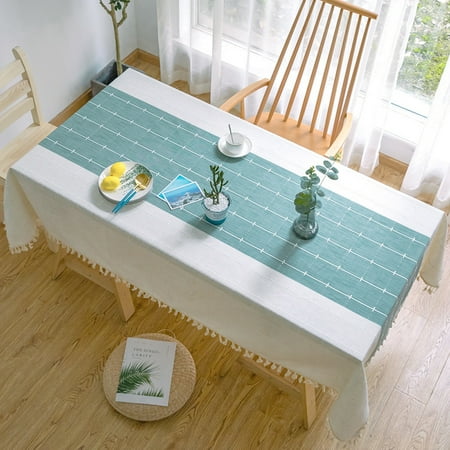 

FYCONE Linen Rectangle Tablecloth Table Cloth Rectangle Cotton Linen Dust-Proof Table Cover for Party Table Cover Kitchen Dinning