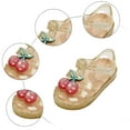 thumbnail image 5 of Gubotare Kids Waterproof Sandals Girls Princess Mary Jane Flats for Dress Up, Dance Party, Cosplay - Jelly Shoes Size 7 (Gold,Toddler 7), 5 of 5