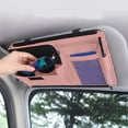 thumbnail image 1 of Blateno Car Sunshade Windshield Glasses Box Storage Leather Identification Receipt Clip Multifunctional Car Supplies Card Bag, 1 of 6