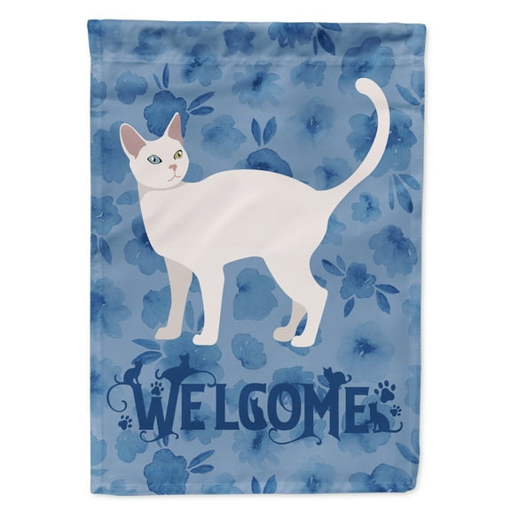 Carolines Treasures CK4901GF Khao Manee 2 Cat Welcome Flag Garden Size Small multicolor