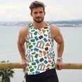 thumbnail image 6 of Gukieu Art Of Livings Print Men's Quick Dry Fitness Vest, Round Neck Sleeveless Fitness Bodybuilding Top-4X-Large, 6 of 7