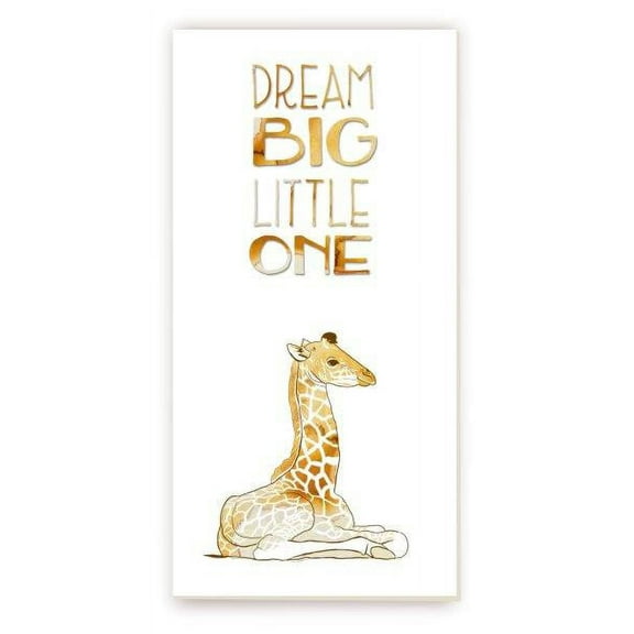 Dream Big Little One Giraffe Rustic Framed Wood Wall Sign 9x18 (Unframed)