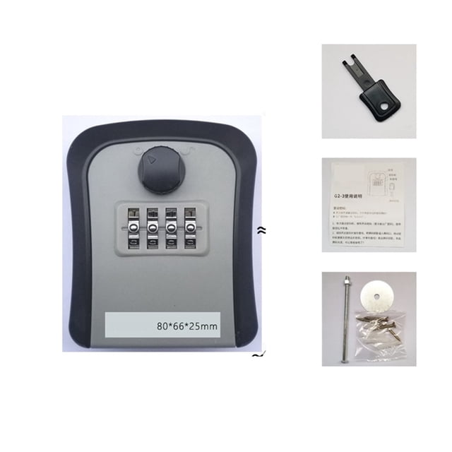 Key Safe Box Outdoor, Plastics Wall-Mounted Key Safe Weatherproof Combination Key Storage Lock Box Indoor and Outdoor Password Key Lock Box ,Easy Installation