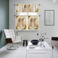 thumbnail image 5 of Cute Dog Kitchen Curtains Valances and Tiers Set of 3 Yellow Sunflower Daisy Vintage Summer Field Animal Tier Curtains and Valance with Rod Pocket for Small Windows, 27.5"x36", 5 of 9