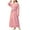 Pink, variant on Womens Long Solid Color Plush Robe - Warm Soft Floor Length Flannel Bathrobes for Winter Thicker Long Home Wear with Pockets Pink