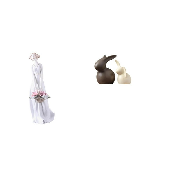 Figura De Conejita De Porcelana Moderna De Estilo Nórdico Para Estante, Porche, Armario, Escritorio, TV, Decoración De Jardín De Pascua