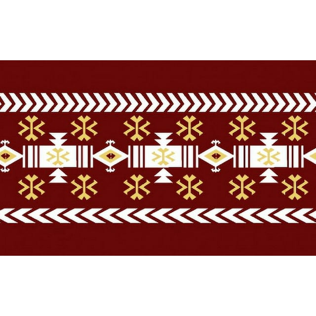 IBA Indianbeautifulart Red Aztec Geometric Printed Ribbon Trim 9 Yards Velvet Fabric Laces For Crafts Sewing Accessories 3 Inches