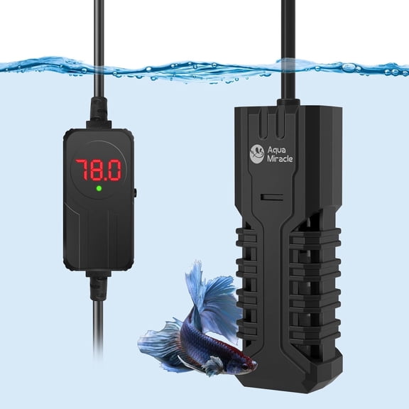 Fish Tank Heater Turtle with Protective Housing, Adjustable Aquarium LED Digital Display rmostat, for Aquariums 10-20 Gal(100W)