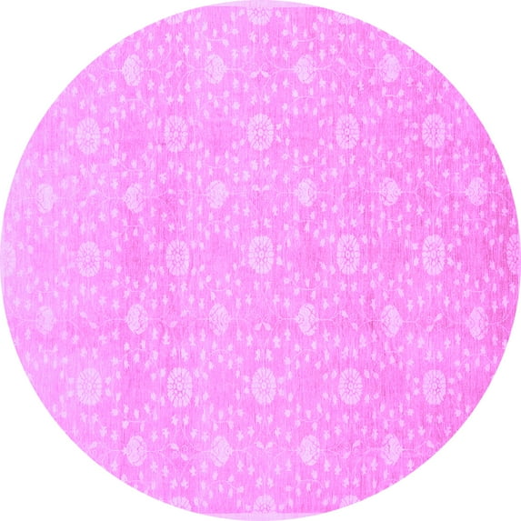 Ahgly Company Indoor Round Oriental Purple Traditional Area Rugs, 4' Round