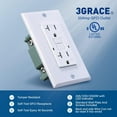 thumbnail image 7 of 3GRACE 20 Amp GFCI Outlet, Tamper-Resistant GFI Receptacle with LED Indicator, Self-Test Ground Fault Circuit Interrupter, Decorator Wall Plates and Screws Included, UL Listed, White (2 Pack), 7 of 7